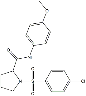 1-[(4-chlorophenyl)sulfonyl]-N-(4-methoxyphenyl)pyrrolidine-2-carboxamide Struktur