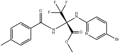 methyl 2-[(5-bromopyridin-2-yl)amino]-3,3,3-trifluoro-2-[(4-methylbenzoyl)amino]propanoate Struktur