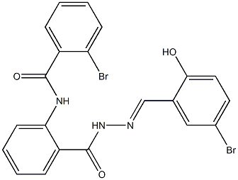 2-bromo-N-(2-{[2-(5-bromo-2-hydroxybenzylidene)hydrazino]carbonyl}phenyl)benzamide Struktur