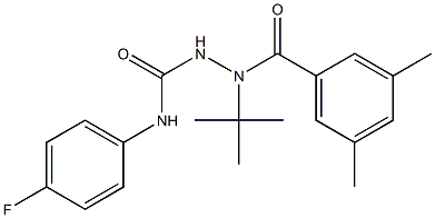 2-tert-butyl-2-(3,5-dimethylbenzoyl)-N-(4-fluorophenyl)hydrazinecarboxamide Struktur