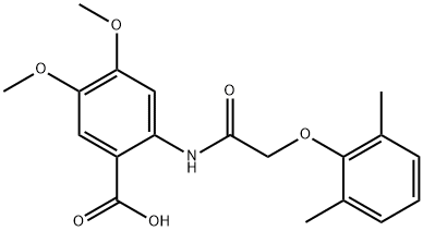 2-{[(2,6-dimethylphenoxy)acetyl]amino}-4,5-dimethoxybenzoic acid Struktur