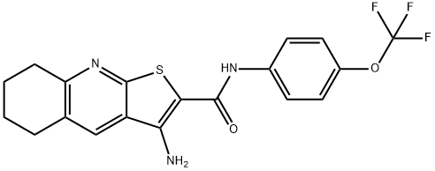 3-amino-N-[4-(trifluoromethoxy)phenyl]-5,6,7,8-tetrahydrothieno[2,3-b]quinoline-2-carboxamide Struktur