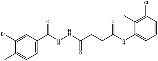 4-[2-(3-bromo-4-methylbenzoyl)hydrazino]-N-(3-chloro-2-methylphenyl)-4-oxobutanamide Struktur