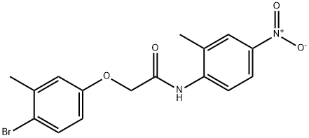 2-(4-bromo-3-methylphenoxy)-N-(2-methyl-4-nitrophenyl)acetamide Struktur