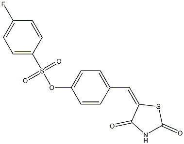 4-[(2,4-dioxo-1,3-thiazolidin-5-ylidene)methyl]phenyl 4-fluorobenzenesulfonate Struktur