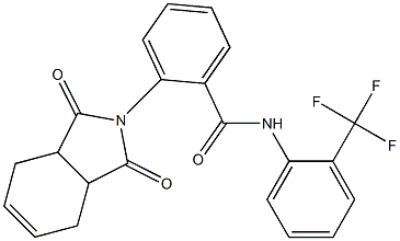 2-(1,3-dioxo-1,3,3a,4,7,7a-hexahydro-2H-isoindol-2-yl)-N-[2-(trifluoromethyl)phenyl]benzamide Struktur