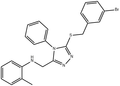 N-({5-[(3-bromobenzyl)sulfanyl]-4-phenyl-4H-1,2,4-triazol-3-yl}methyl)-2-methylaniline Struktur