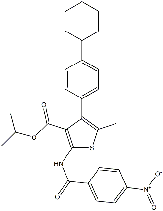 isopropyl 4-(4-cyclohexylphenyl)-2-({4-nitrobenzoyl}amino)-5-methyl-3-thiophenecarboxylate Struktur