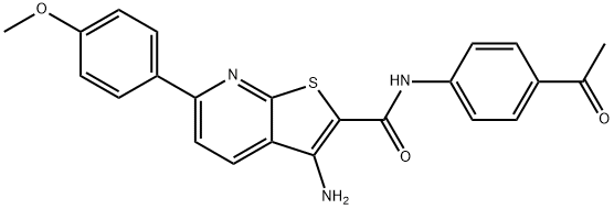 N-(4-acetylphenyl)-3-amino-6-(4-methoxyphenyl)thieno[2,3-b]pyridine-2-carboxamide Struktur