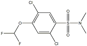 2,5-dichloro-4-(difluoromethoxy)-N,N-dimethylbenzene-1-sulfonamide Struktur