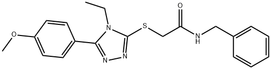 N-benzyl-2-{[4-ethyl-5-(4-methoxyphenyl)-4H-1,2,4-triazol-3-yl]sulfanyl}acetamide Struktur