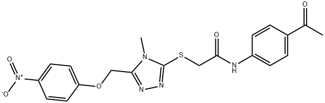 N-(4-acetylphenyl)-2-{[5-({4-nitrophenoxy}methyl)-4-methyl-4H-1,2,4-triazol-3-yl]sulfanyl}acetamide Struktur