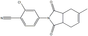 2-chloro-4-(5-methyl-1,3-dioxo-1,3,3a,4,7,7a-hexahydro-2H-isoindol-2-yl)benzonitrile Struktur