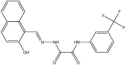 2-{2-[(2-hydroxy-1-naphthyl)methylene]hydrazino}-2-oxo-N-[3-(trifluoromethyl)phenyl]acetamide Struktur