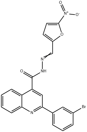 2-(3-bromophenyl)-N'-({5-nitro-2-furyl}methylene)-4-quinolinecarbohydrazide Struktur