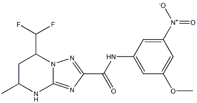 7-(difluoromethyl)-N-{3-nitro-5-methoxyphenyl}-5-methyl-4,5,6,7-tetrahydro[1,2,4]triazolo[1,5-a]pyrimidine-2-carboxamide Struktur