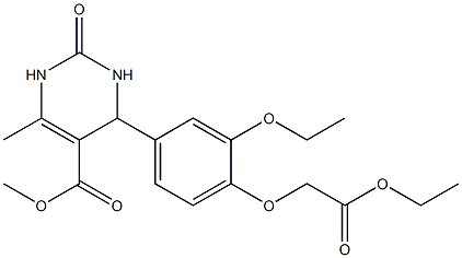 methyl 4-[3-ethoxy-4-(2-ethoxy-2-oxoethoxy)phenyl]-6-methyl-2-oxo-1,2,3,4-tetrahydro-5-pyrimidinecarboxylate Struktur