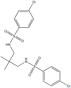 4-chloro-N-(3-{[(4-chlorophenyl)sulfonyl]amino}-2,2-dimethylpropyl)benzenesulfonamide Struktur