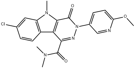 3H-Pyridazino[4,5-b]indole-1-carboxaMide, 7-chloro-4,5-dihydro-3-(6-Methoxy-3-pyridinyl)-N,N,5-triMethyl-4-oxo- Struktur