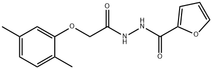 N'-[2-(2,5-dimethylphenoxy)acetyl]-2-furohydrazide Struktur