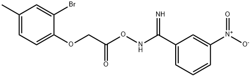 N'-{[(2-bromo-4-methylphenoxy)acetyl]oxy}-3-nitrobenzenecarboximidamide Struktur