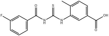 3-({[(3-fluorobenzoyl)amino]carbothioyl}amino)-4-methylbenzoic acid Struktur