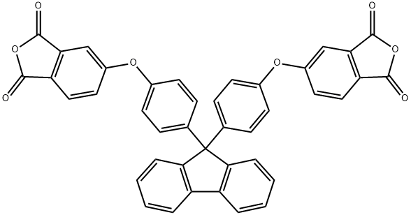 5,5'-[9H-fluoren-9-ylidenebis(4,1-phenyleneoxy)]bis-1,3-Isobenzofurandione Struktur