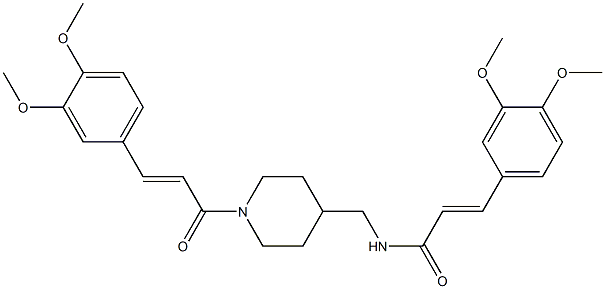 3-(3,4-dimethoxyphenyl)-N-({1-[3-(3,4-dimethoxyphenyl)acryloyl]-4-piperidinyl}methyl)acrylamide Struktur