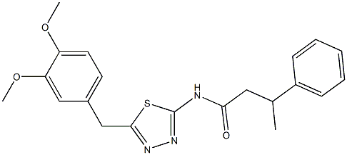 N-[5-(3,4-dimethoxybenzyl)-1,3,4-thiadiazol-2-yl]-3-phenylbutanamide Struktur