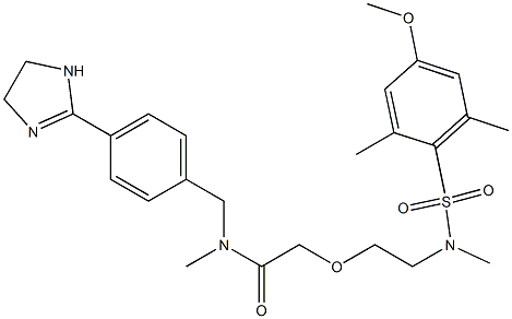 N-[[4-(4,5-dihydro-1H-imidazol-2-yl)phenyl]methyl]-2-[2-[(4-methoxy-2,6-dimethylphenyl)sulfonyl-methylamino]ethoxy]-N-methylacetamide Struktur