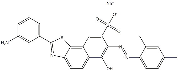 Naphtho[2,1-d]thiazole-8-sulfonic acid, 2-(3-aminophenyl)-7-[(2,4-dimethylphenyl)azo]-6-hydroxy-, monosodium salt Struktur