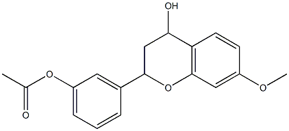 3-(4-hydroxy-7-methoxy-3,4-dihydro-2H-chromen-2-yl)phenyl acetate Struktur