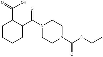 2-{[4-(ethoxycarbonyl)-1-piperazinyl]carbonyl}cyclohexanecarboxylic acid Struktur