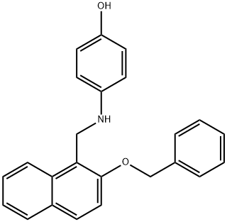 4-({[2-(benzyloxy)-1-naphthyl]methyl}amino)phenol Struktur