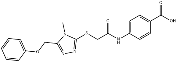 4-[({[4-methyl-5-(phenoxymethyl)-4H-1,2,4-triazol-3-yl]sulfanyl}acetyl)amino]benzoic acid Struktur