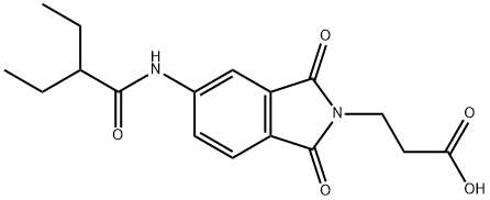 3-{5-[(2-ethylbutanoyl)amino]-1,3-dioxo-1,3-dihydro-2H-isoindol-2-yl}propanoic acid Struktur