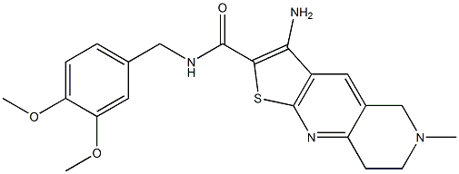 3-amino-N-(3,4-dimethoxybenzyl)-6-methyl-5,6,7,8-tetrahydrothieno[2,3-b][1,6]naphthyridine-2-carboxamide Struktur