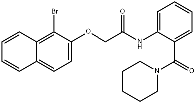 2-[(1-bromo-2-naphthyl)oxy]-N-[2-(1-piperidinylcarbonyl)phenyl]acetamide Struktur