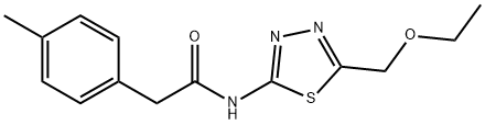 N-[5-(ethoxymethyl)-1,3,4-thiadiazol-2-yl]-2-(4-methylphenyl)acetamide Struktur