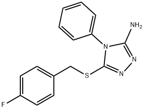 5-[(4-fluorobenzyl)sulfanyl]-4-phenyl-4H-1,2,4-triazol-3-amine Struktur