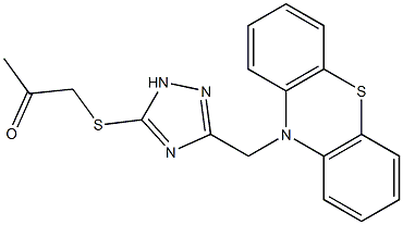 1-{[3-(10H-phenothiazin-10-ylmethyl)-1H-1,2,4-triazol-5-yl]sulfanyl}acetone Struktur