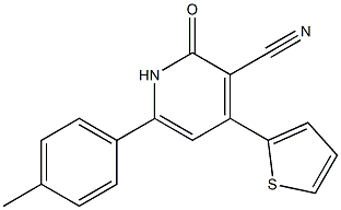 6-(4-methylphenyl)-2-oxo-4-(2-thienyl)-1,2-dihydro-3-pyridinecarbonitrile Struktur