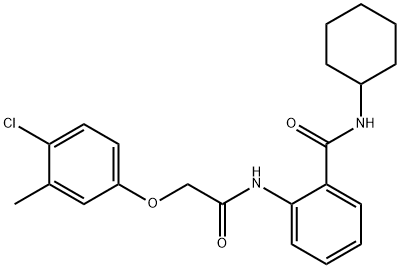 2-{[2-(4-chloro-3-methylphenoxy)acetyl]amino}-N-cyclohexylbenzamide Struktur