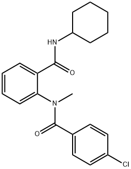 2-[(4-chlorobenzoyl)(methyl)amino]-N-cyclohexylbenzamide Struktur