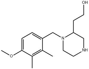 2-[1-(4-methoxy-2,3-dimethylbenzyl)-2-piperazinyl]-1-ethanol Struktur