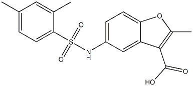 5-{[(2,4-dimethylphenyl)sulfonyl]amino}-2-methyl-1-benzofuran-3-carboxylic acid Struktur