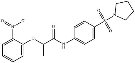 2-(2-nitrophenoxy)-N-[4-(1-pyrrolidinylsulfonyl)phenyl]propanamide Struktur