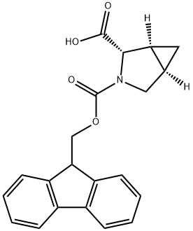 (1S,2S,5R)-3-{[(9H-fluoren-9-yl)methoxy]carbonyl}-3-azabicyclo[3.1.0]hexane-2-carboxylic acid Struktur