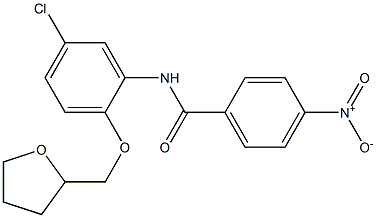 N-[5-chloro-2-(tetrahydro-2-furanylmethoxy)phenyl]-4-nitrobenzamide Struktur