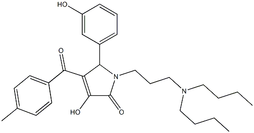 1-[3-(dibutylamino)propyl]-3-hydroxy-5-(3-hydroxyphenyl)-4-(4-methylbenzoyl)-1,5-dihydro-2H-pyrrol-2-one Struktur